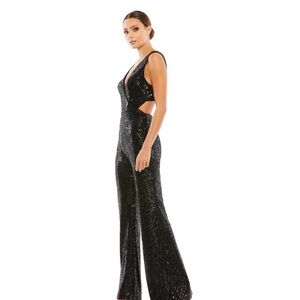 Mac Duggal Black Sequin Jumpsuit